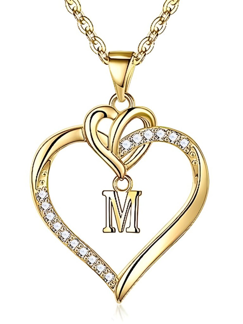 Mothers Day Gifts - Heart Initial Necklaces for Women Girls Gift,